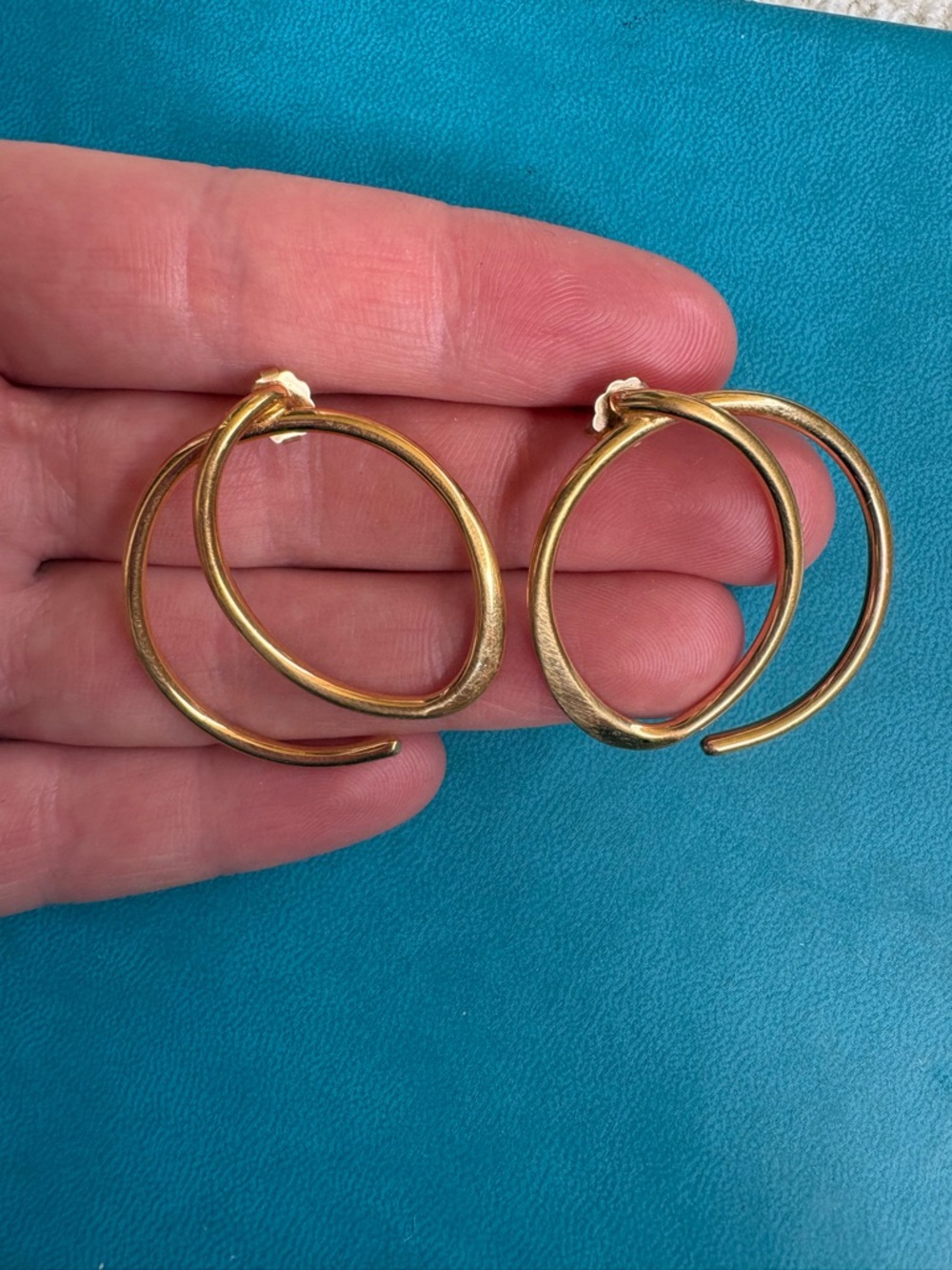 Gold Double Loop Hoop Earrings